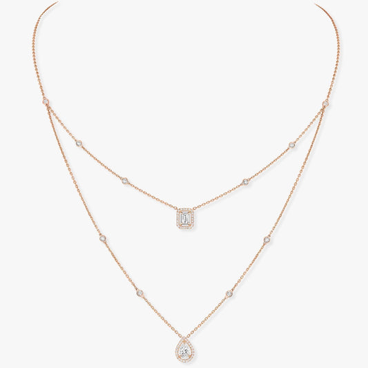 [ELAN LUXE]MY TWIN 2 ROW DIAMOND NECKLACE
