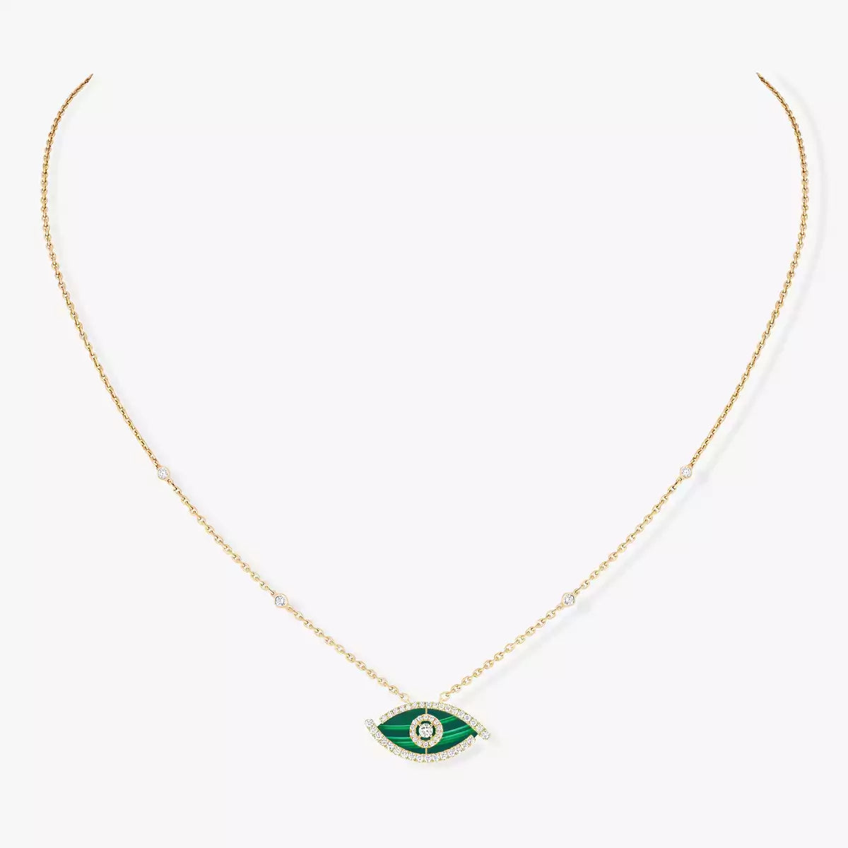 [ELAN LUXE]Lucky Eye Diamond Necklace in Rose Gold and Turquoise