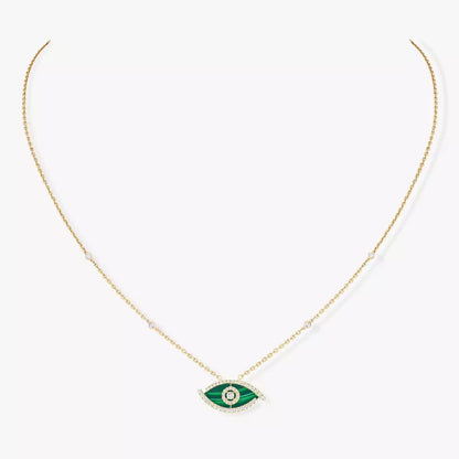 [ELAN LUXE]Lucky Eye Diamond Necklace in Rose Gold and Turquoise