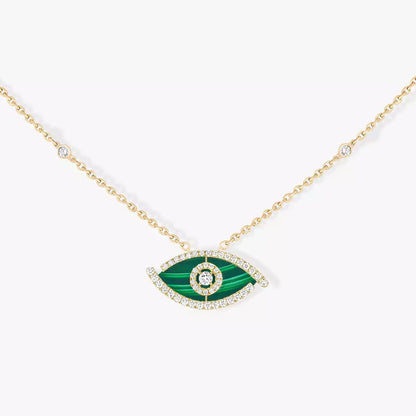 [ELAN LUXE]Lucky Eye Diamond Necklace in Rose Gold and Turquoise