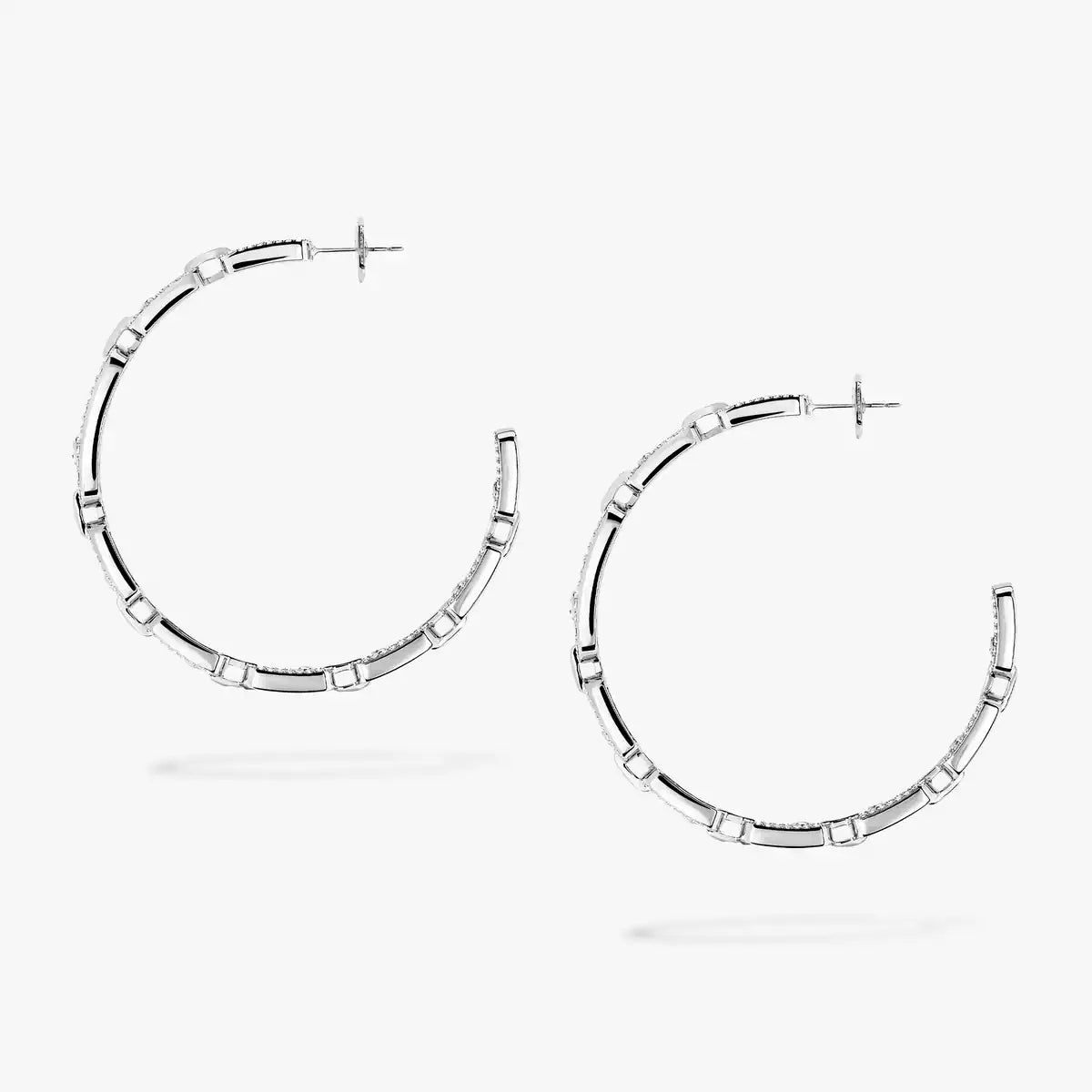 [[ELAN LUXE]Move Link Diamond Hoop Earrings