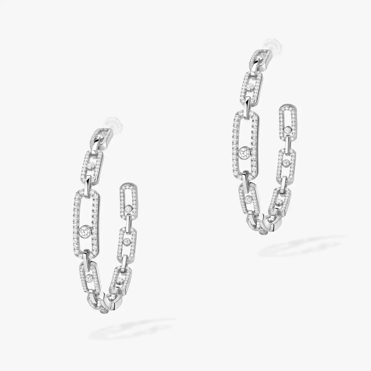 [[ELAN LUXE]Move Link Diamond Hoop Earrings