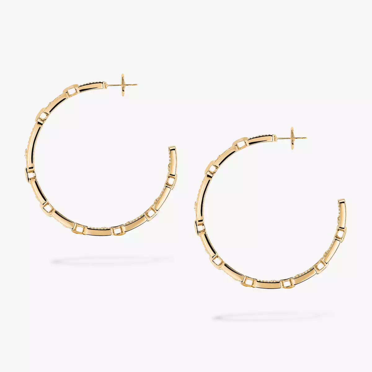 [[ELAN LUXE]Move Link Diamond Hoop Earrings