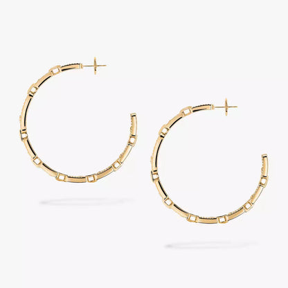 [[ELAN LUXE]Move Link Diamond Hoop Earrings
