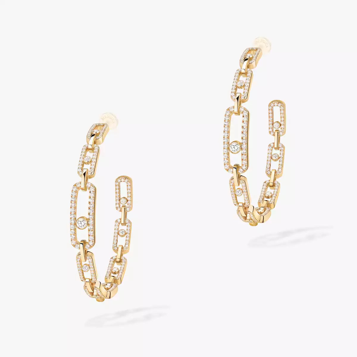 [[ELAN LUXE]Move Link Diamond Hoop Earrings
