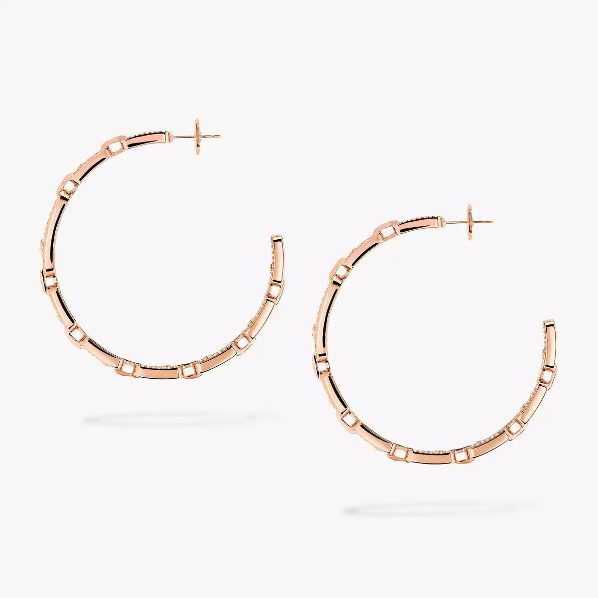 [[ELAN LUXE]Move Link Diamond Hoop Earrings