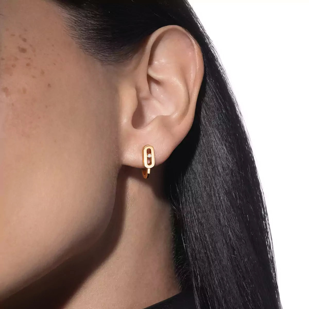 [ELAN LUXE]Diamond Mini Hoop Earrings Move Classique