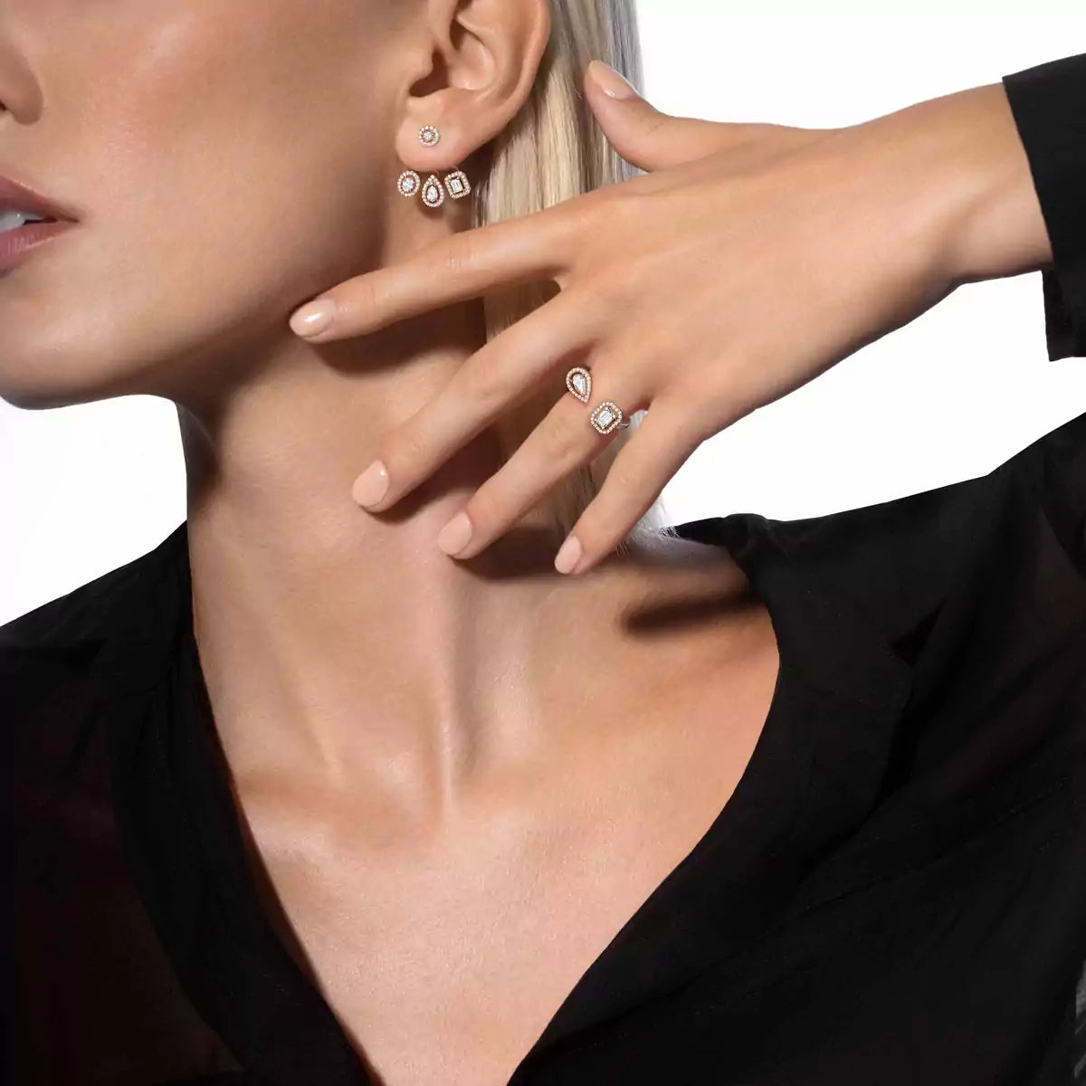 [ELAN LUXE] My Twin Trio  Diamond Earrings