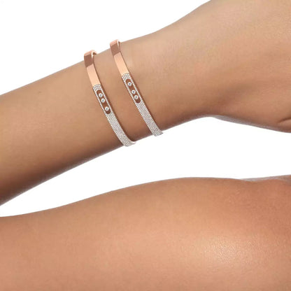 [ELAN LUXE]Move Noa Rose Gold Pav Diamond Bangle Bracelet