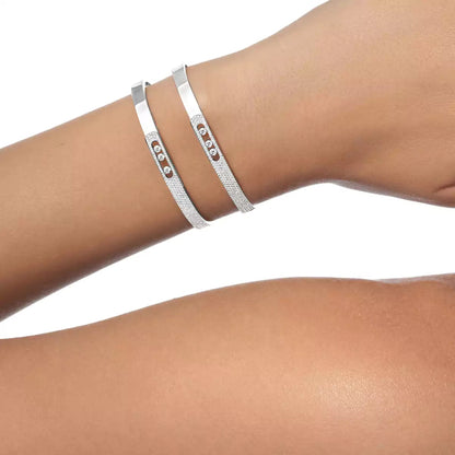 [ELAN LUXE]Move Noa Rose Gold Pav Diamond Bangle Bracelet