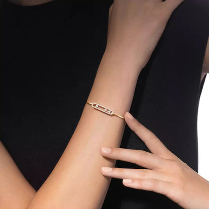 [ELAN LUXE]Move Pav Diamond Bangle Bracelet M