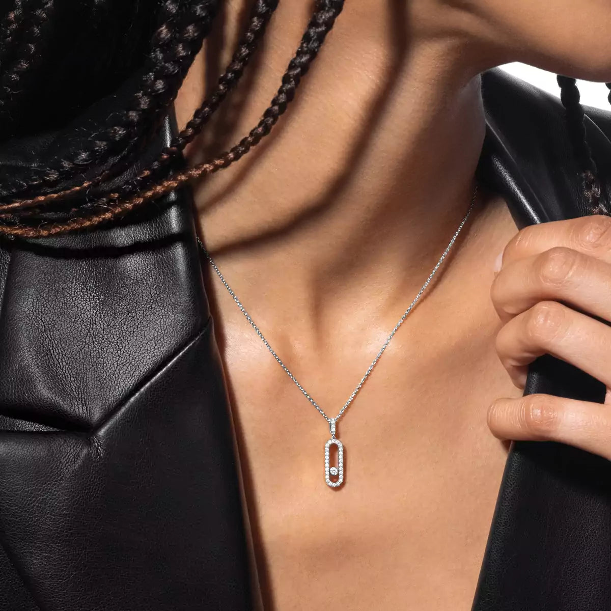 [ELAN LUXE]Move Uno Diamond Necklace in Rose Gold