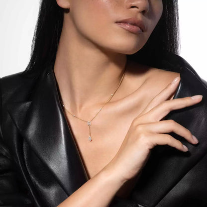 [ELAN LUXE]Gold Diamond Tie Necklace