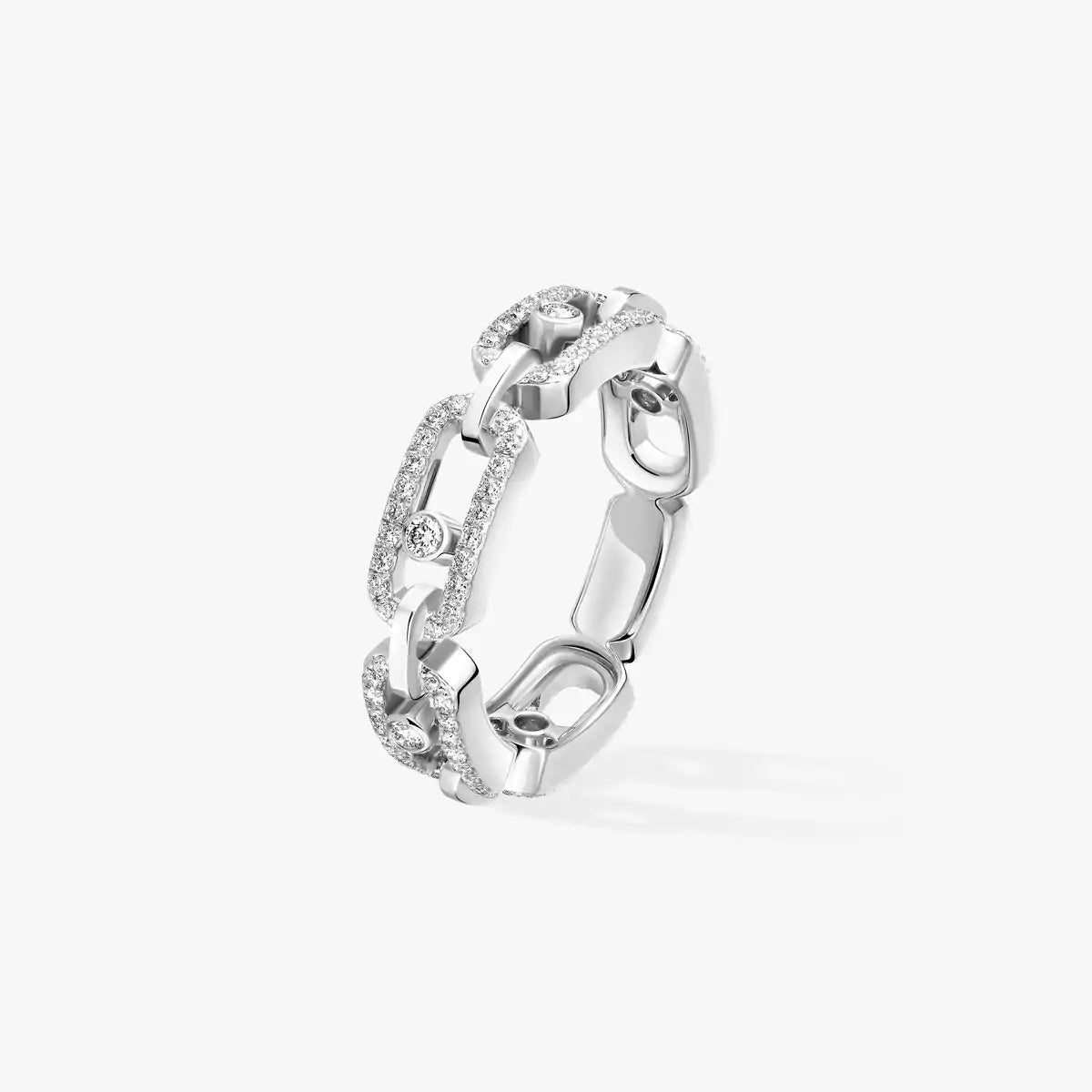 [ELAN LUXE]Move Link Pave_-Set Diamond Ring in Gold