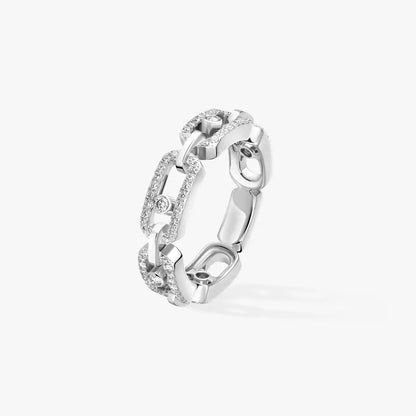 [ELAN LUXE]Move Link Pave_-Set Diamond Ring in Gold