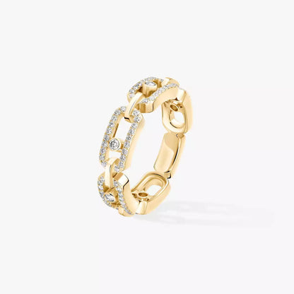 [ELAN LUXE]Move Link Pave_-Set Diamond Ring in Gold