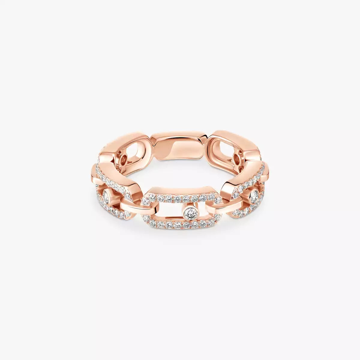 [ELAN LUXE]Move Link Pave_-Set Diamond Ring in Gold