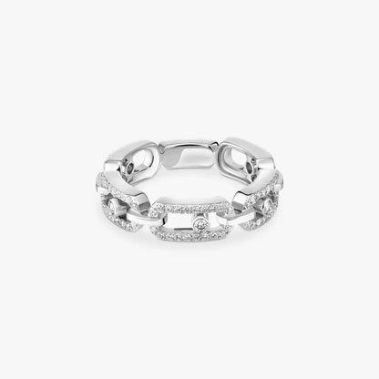 [ELAN LUXE]Move Link Pave_-Set Diamond Ring in Gold