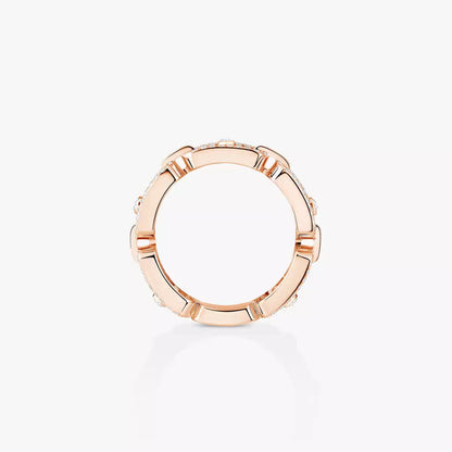 [ELAN LUXE]Move Link Pave_-Set Diamond Ring in Gold