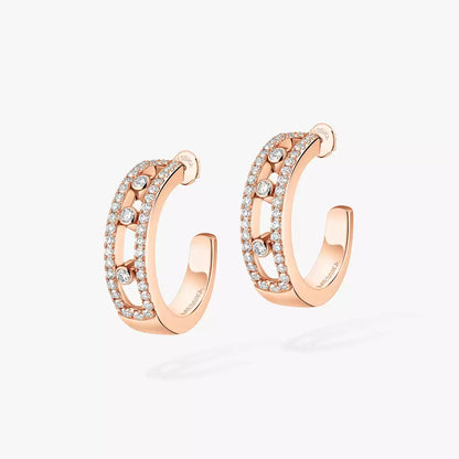 [ELAN LUXE]Diamond Pave_ Hoop Earrings Move