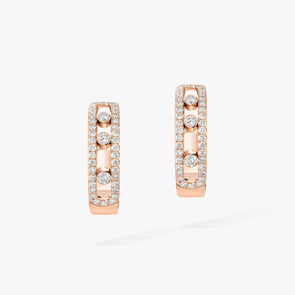 [ELAN LUXE]Diamond Pave_ Hoop Earrings Move