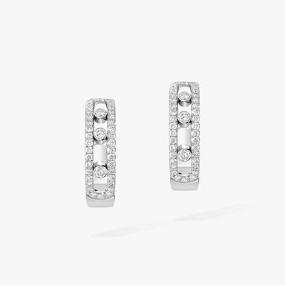 [ELAN LUXE]Diamond Pave_ Hoop Earrings Move