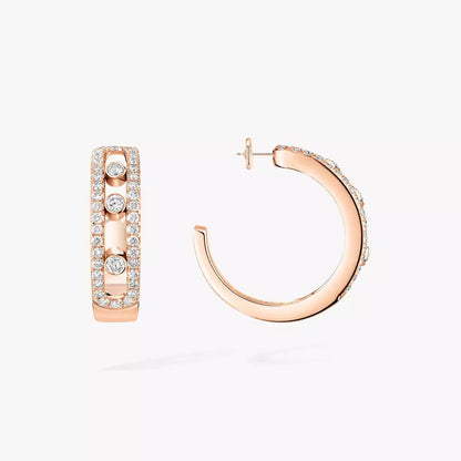 [ELAN LUXE]Diamond Pave_ Hoop Earrings Move