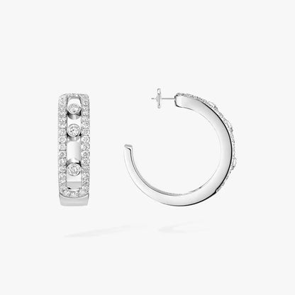 [ELAN LUXE]Diamond Pave_ Hoop Earrings Move