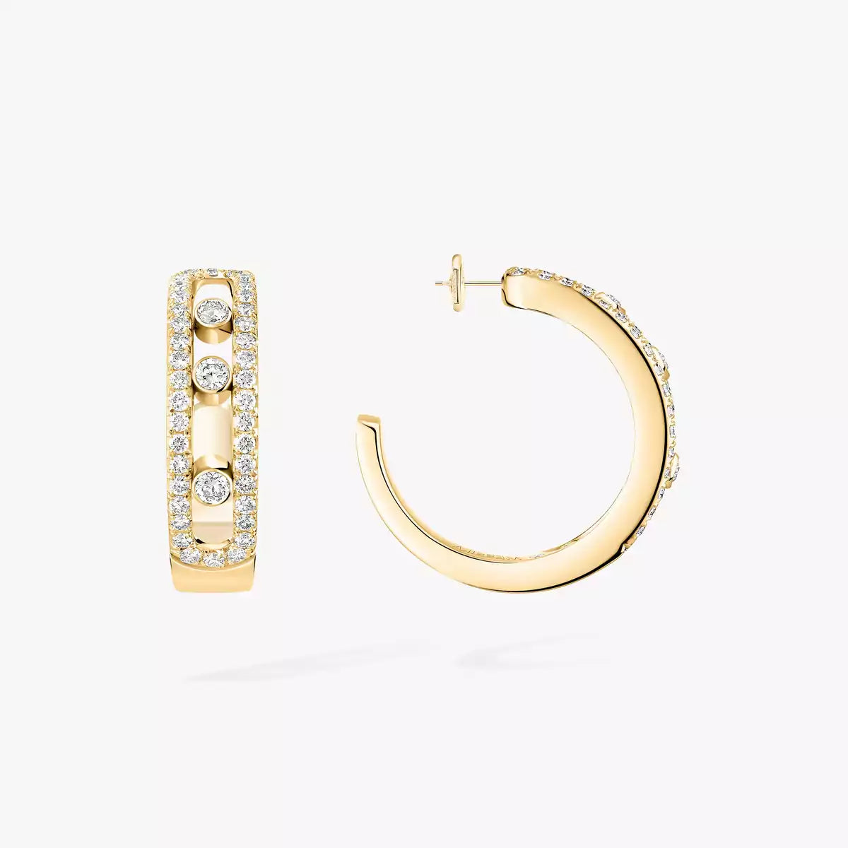 [ELAN LUXE]Diamond Pave_ Hoop Earrings Move