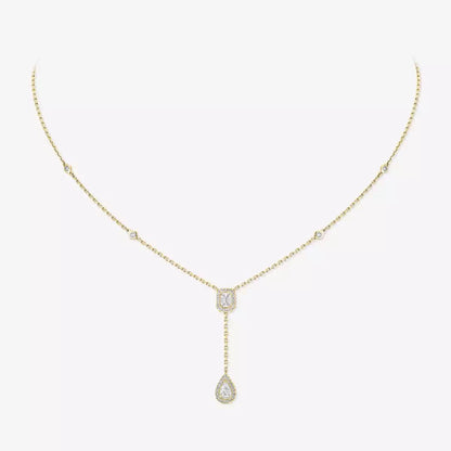 [ELAN LUXE]Gold Diamond Tie Necklace