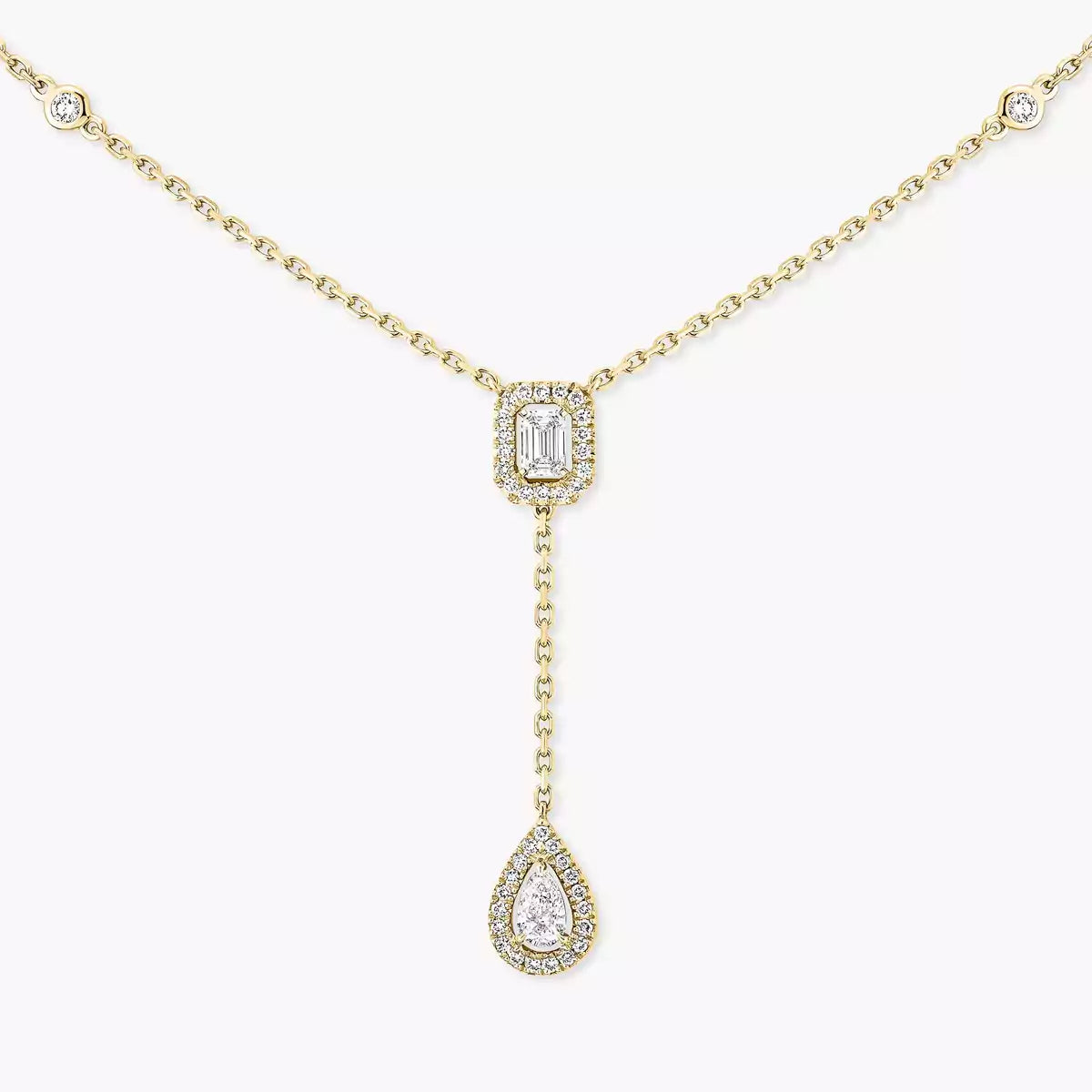 [ELAN LUXE]Gold Diamond Tie Necklace