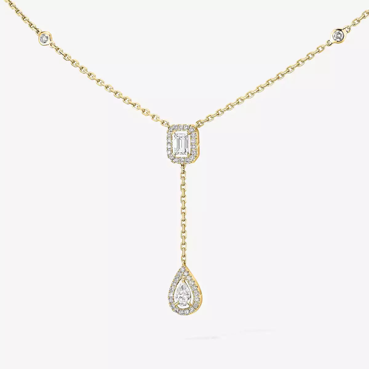 [ELAN LUXE]Gold Diamond Tie Necklace