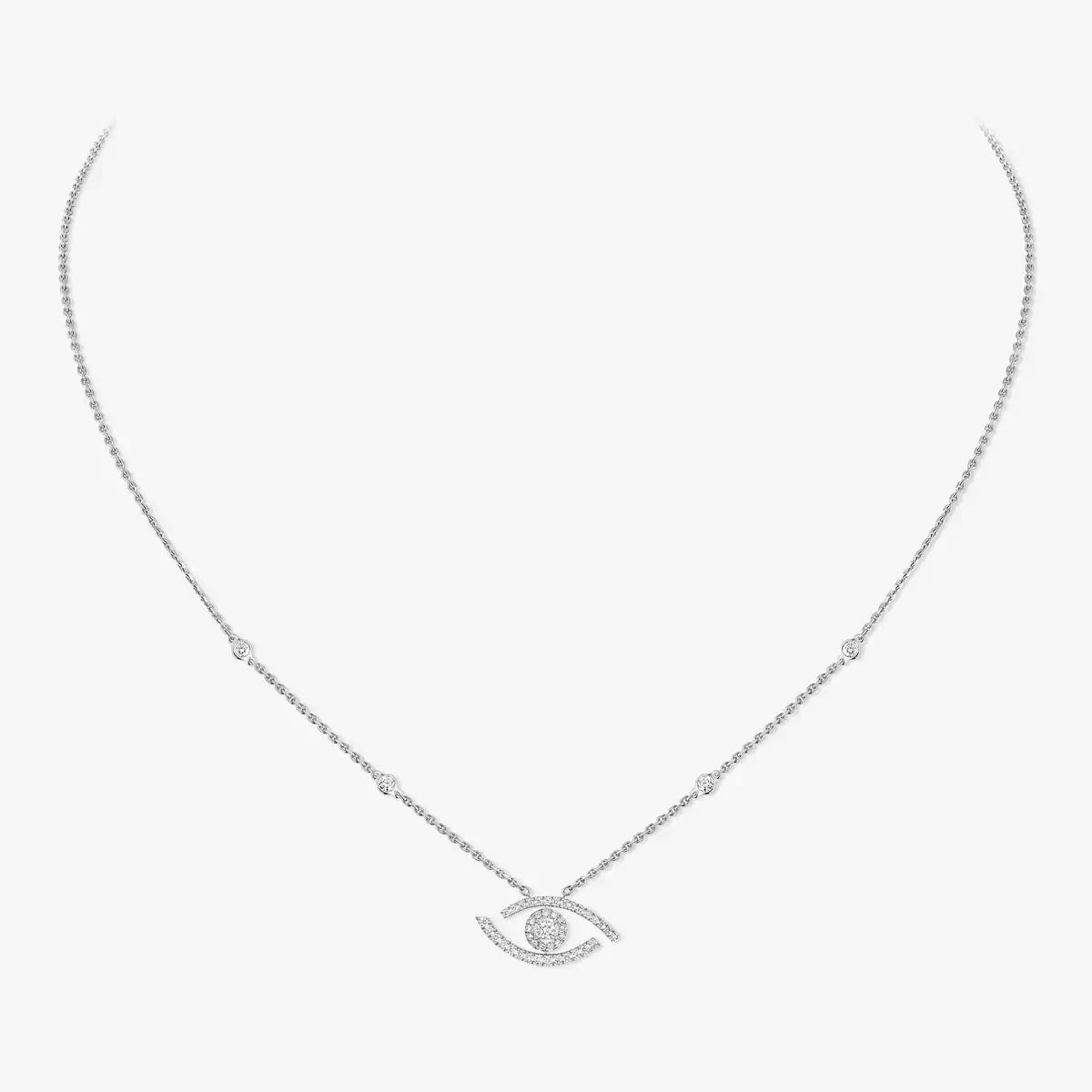[ELAN LUXE]Pave_ Diamond Necklace Lucky Eye