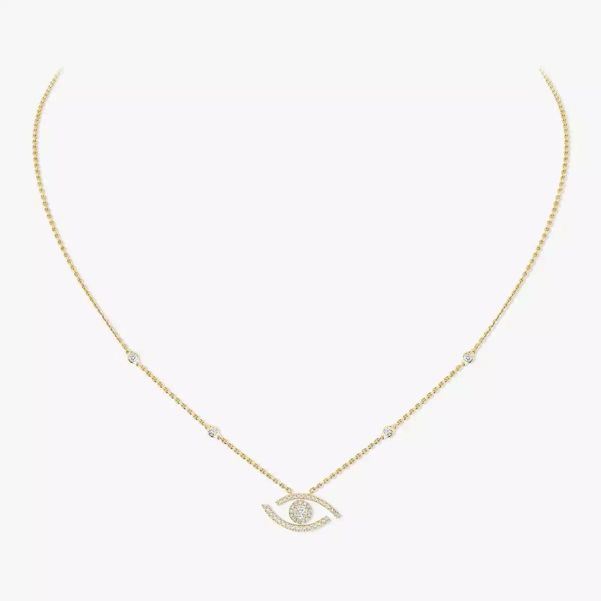 [ELAN LUXE]Pave_ Diamond Necklace Lucky Eye