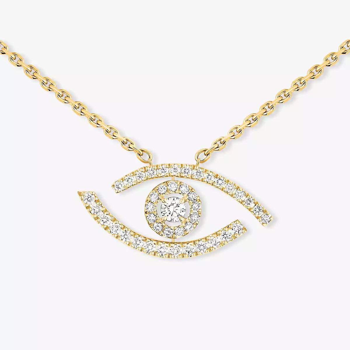 [ELAN LUXE]Pave_ Diamond Necklace Lucky Eye