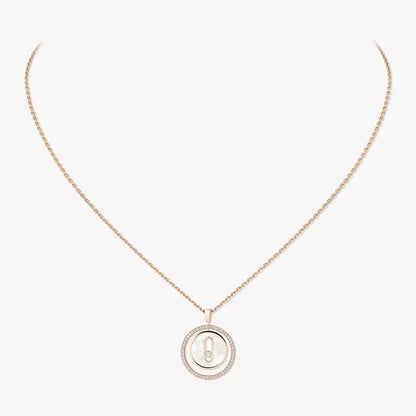 [ELAN LUXE]Lucky Move Diamond Necklace in Rose Gold and White Mother-of-Pearl