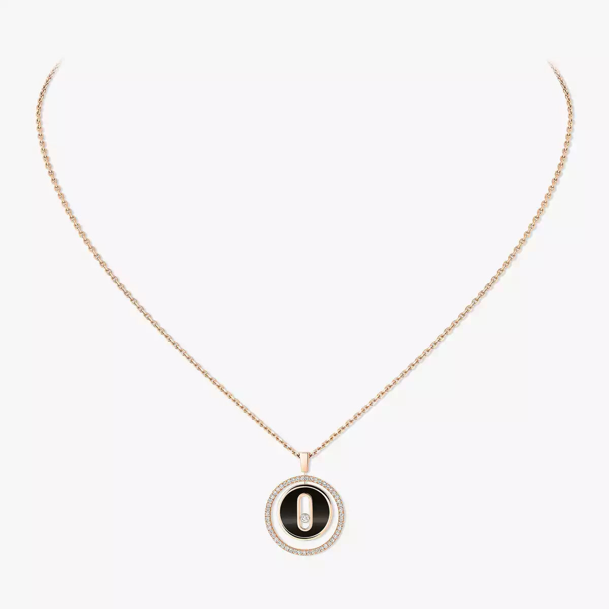[ELAN LUXE]Lucky Move Diamond Necklace in Rose Gold and White Mother-of-Pearl
