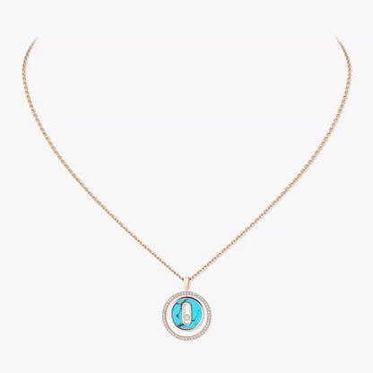 [ELAN LUXE]Lucky Move Diamond Necklace in Rose Gold and White Mother-of-Pearl
