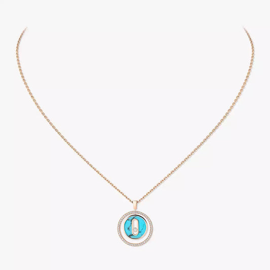 [ELAN LUXE]Lucky Move Diamond Necklace in Rose Gold and White Mother-of-Pearl