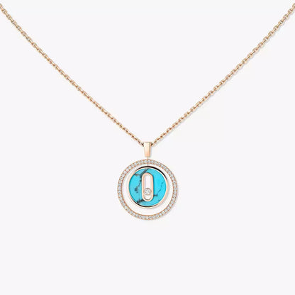 [ELAN LUXE]Lucky Move Diamond Necklace in Rose Gold and White Mother-of-Pearl