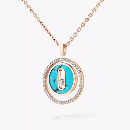 [ELAN LUXE]Lucky Move Diamond Necklace in Rose Gold and White Mother-of-Pearl