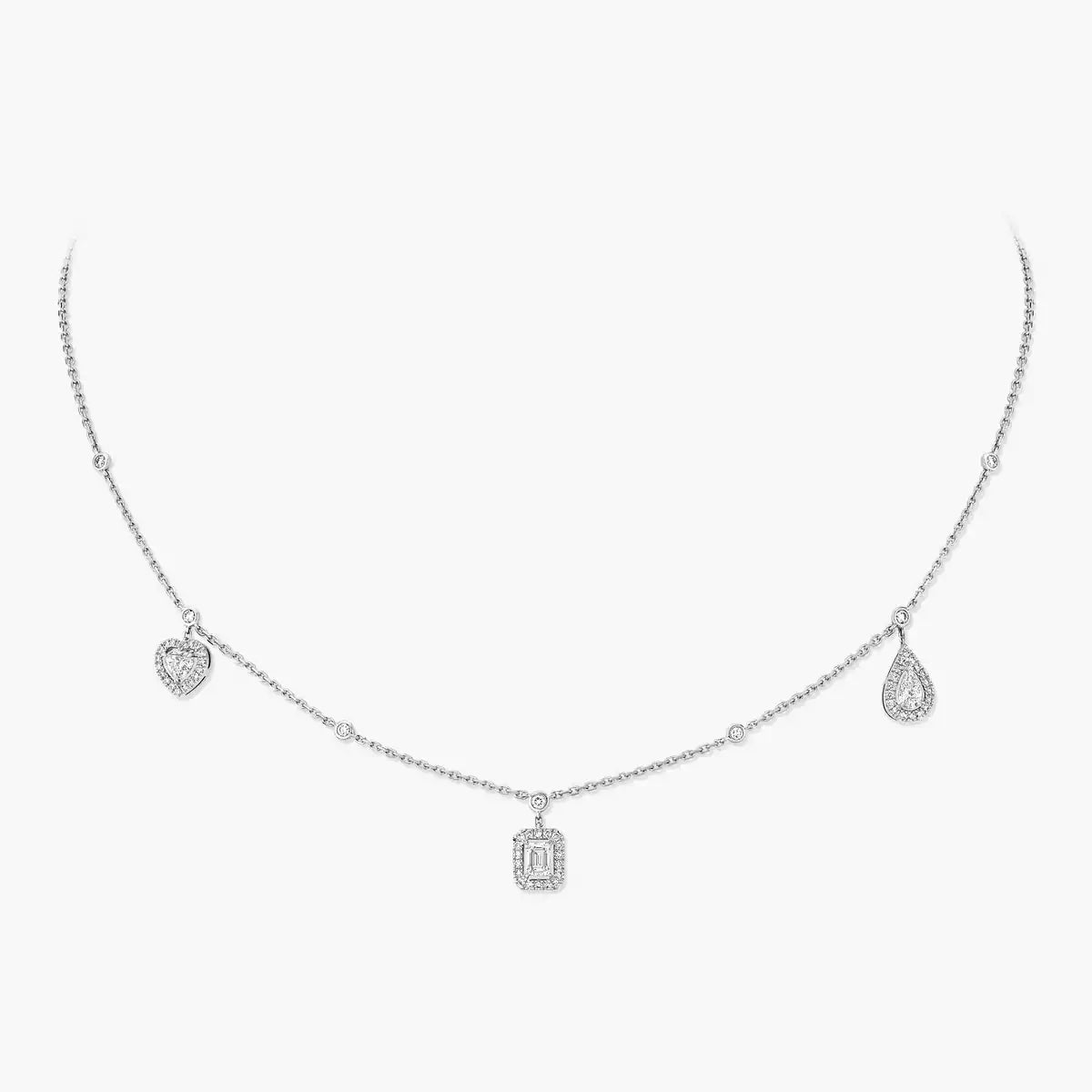 [ELAN LUXE]My Twin Diamond Necklace in Silver