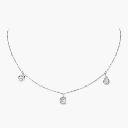 [ELAN LUXE]My Twin Diamond Necklace in Silver