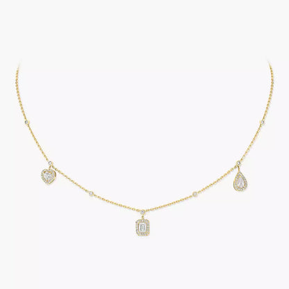 [ELAN LUXE]My Twin Diamond Necklace in Silver