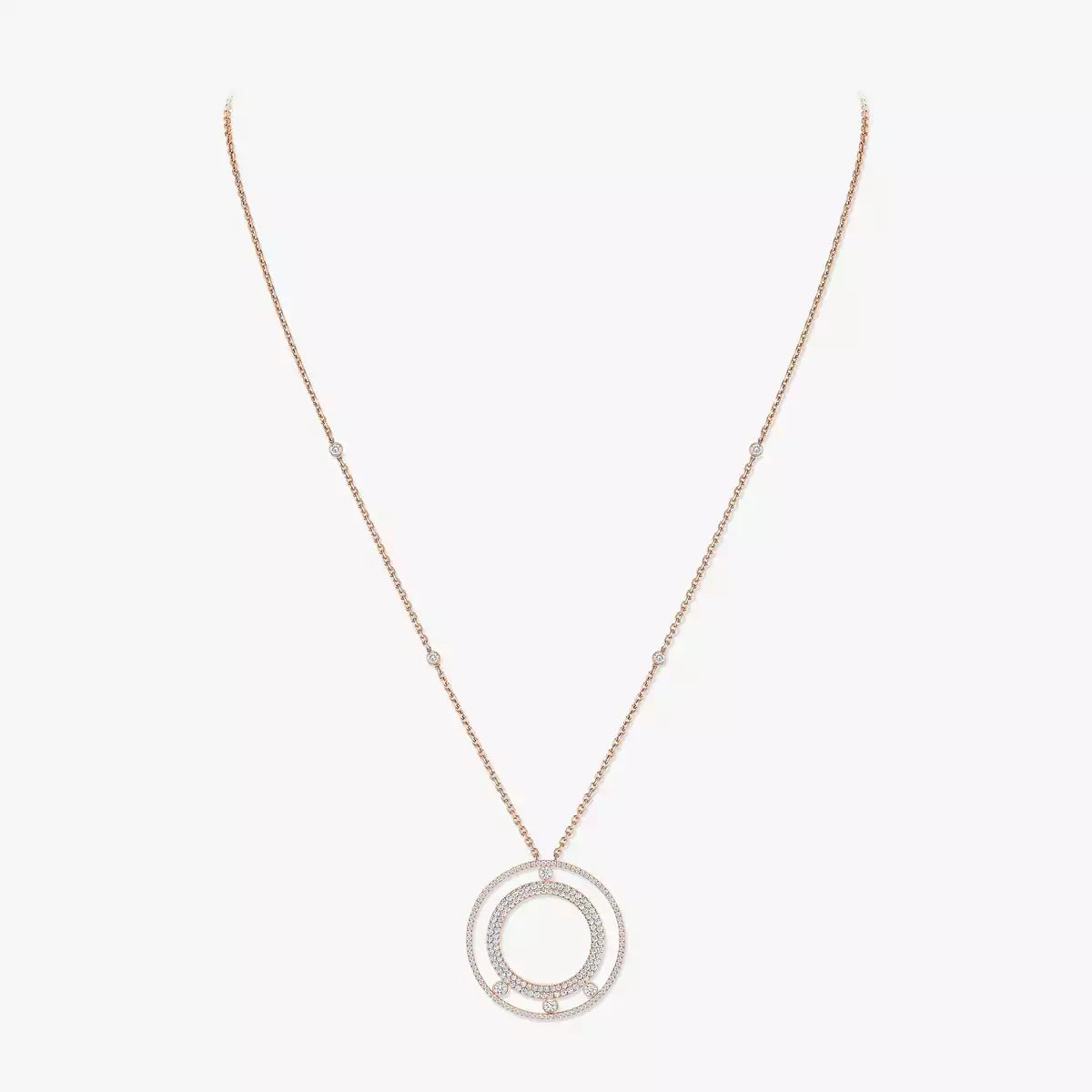[ELAN LUXE]Move Romane Long Pave_-Set Diamond Necklace