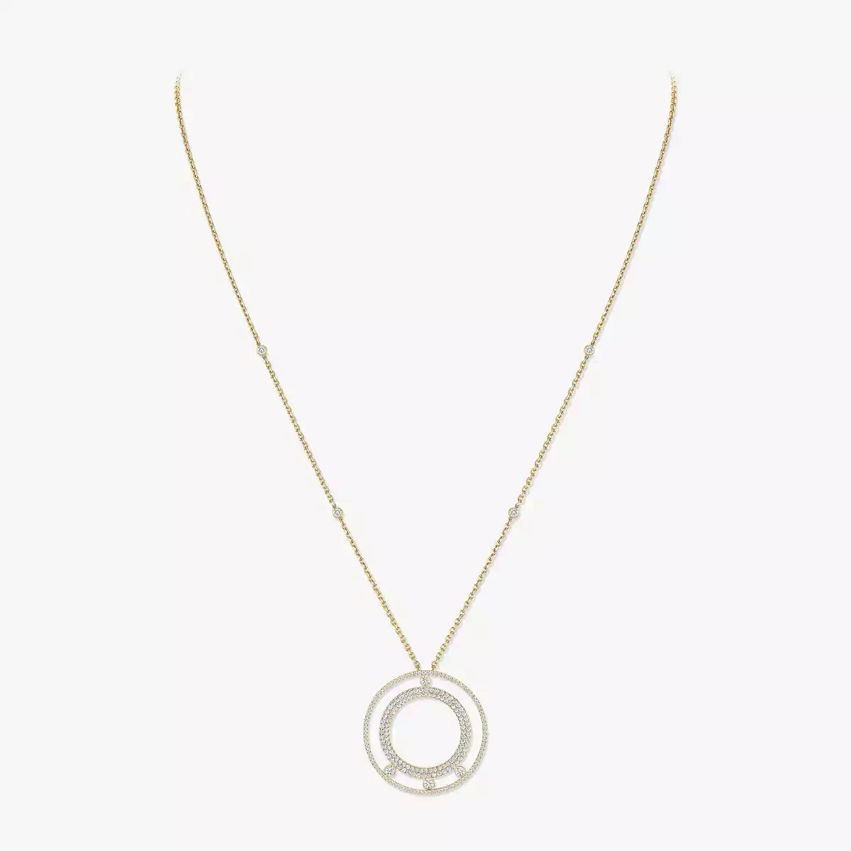 [ELAN LUXE]Move Romane Long Pave_-Set Diamond Necklace