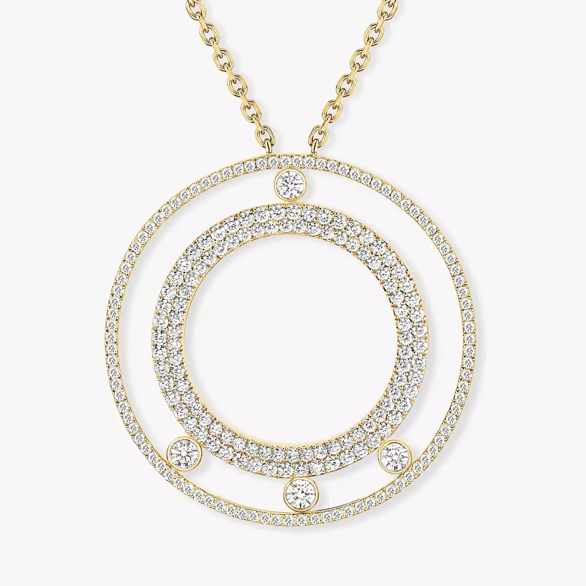 [ELAN LUXE]Move Romane Long Pave_-Set Diamond Necklace