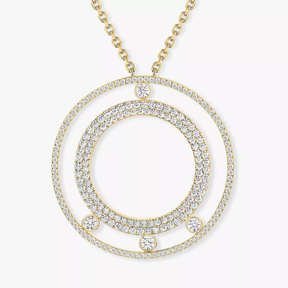 [ELAN LUXE]Move Romane Long Pave_-Set Diamond Necklace