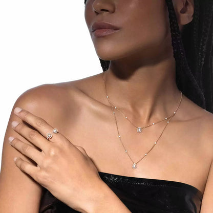[ELAN LUXE]Diamond Necklace My Twin 2 Rows
