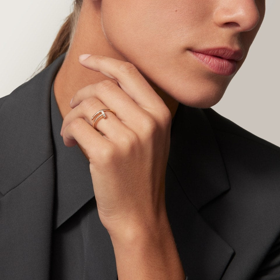 [ELAN LUXE]JUSTE 1.8MM HALF DIAMOND RING